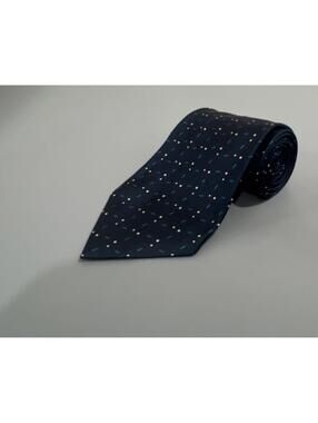 Charvet Men's Navy Blue Geometric Striped & Dots Silk Tie $249
